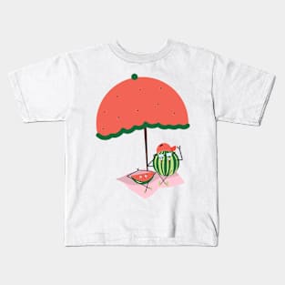 Watermelon on vacation Kids T-Shirt